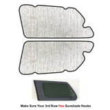 Rear Side 3rd Row Window Sunshade for 2011-2020 Toyota Sienna Minivan - w/Sunshade Hooks (Set of 2)