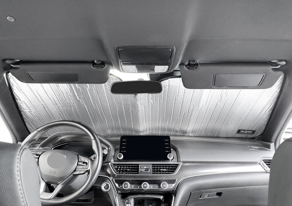 Custom Front Windshield Sunshade For 2018-2022 Honda Accord – Thick Reflective Silver Foil With Suction Cups