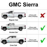 Side Window Front Row Sunshades for 2019-2024 GMC Sierra 1500 - 4Dr Double Cab, Crew Cab (Set of 2)