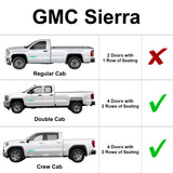 Side Window Front Row Sunshades for 2014-2018 GMC Sierra 1500 - 4Dr Double Cab, Crew Cab (Set of 2)