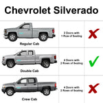 Side Window Rear Seat Sunshades for 2020-2024 Chevrolet Silverado 2500 3500 - 4Dr Double Cab (Set of 2)