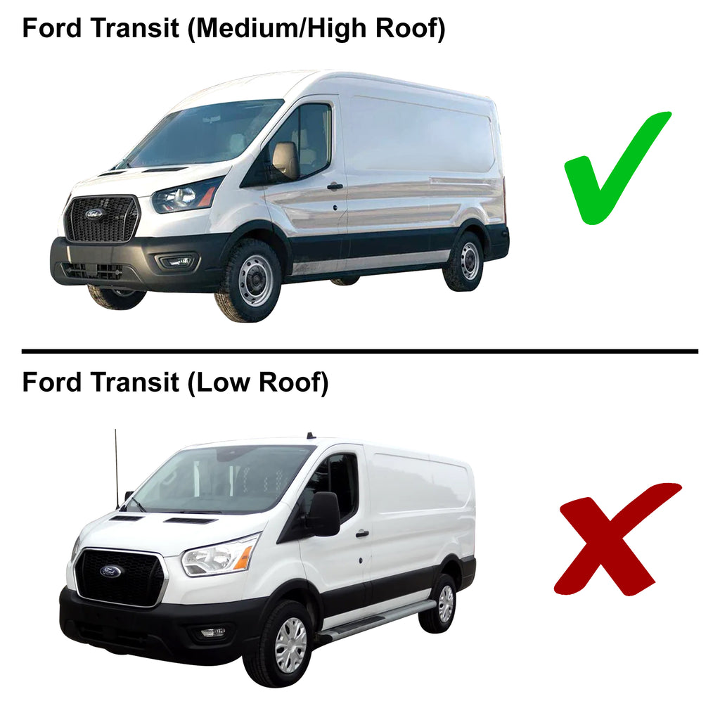 DIY Precut Front Window Tint Kit For 2015-2019 Ford Transit 250 Cargo Van - Black, Non-Reflective