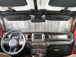Front Windshield Sunshade for 2018-2025 Jeep Wrangler 4 Door - w/ Rearview Mirror on Windshield