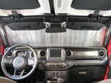 Front Windshield Sunshade for 2018-2025 Jeep Wrangler 4 Door - w/ Rearview Mirror on Windshield