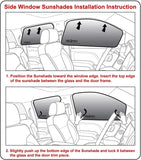 Side Window Rear Seat 2nd Row Sunshade for 2009-2014 Acura TL Sedan (Set of 2)
