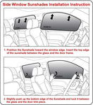 Side Window Front Seat Sunshade for 2011-2014 Acura ZDX Sedan (Set of 2)