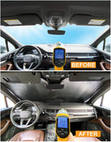 Front Windshield Sunshade for 2007-2017 Jeep Wrangler 2 Door 4 Door - w/Rearview Mirror on Windshield, NO Sensor)