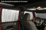 Windshield Sunshade for 2018-2025 Jeep Wrangler 4 Door - w/ Rearview Mirror on Windshield