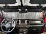 Windshield Sunshade for 2018-2025 Jeep Wrangler 4 Door - w/ Rearview Mirror on Windshield