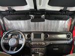 Windshield Sunshade for 2018-2024 Jeep Wrangler 4 Door - w/ Rearview Mirror on Windshield