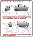 Rear Side 3rd Row Window Sunshades for 2011-2020 Toyota Sienna Minivan - without Sunshade Hooks (Set of 2)